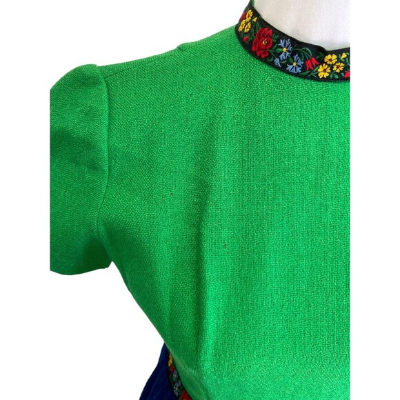 Lanz Marshall Fields Wool Dress Green Size 9 Vintage 50’s Retro Classic Mod - Picture 7 of 14